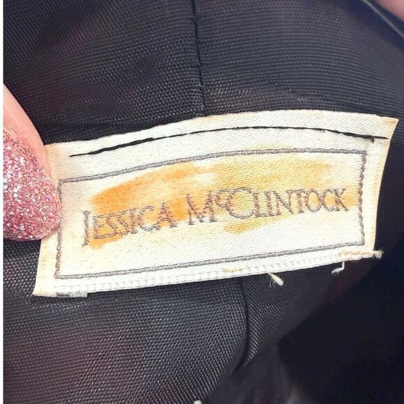 VTG Jessica McClintock Black Velvet Sequin Victorian Goth Glam Bolero Jacket S - Picture 8 of 16